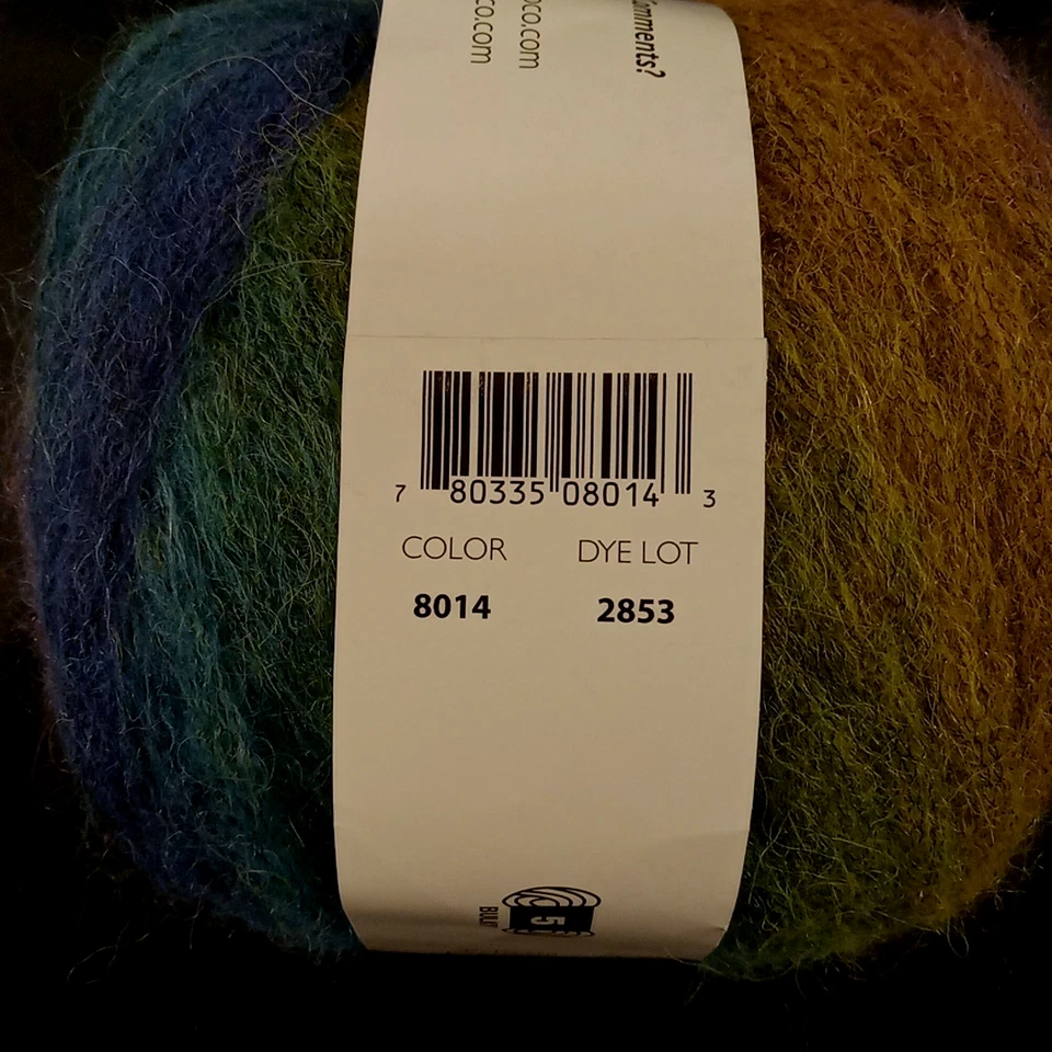 Berroco Aero Hilo Mezcla Lana Alpaca 8014 Lote 5 Madejas Peso Medio Multicolor Foto 3 de 4