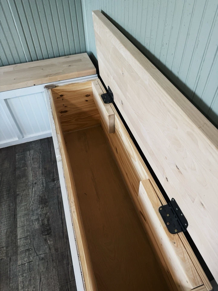 Custom Wooden Nook Bench – Farmhouse Style Seating with Storage - Image 3 of 4