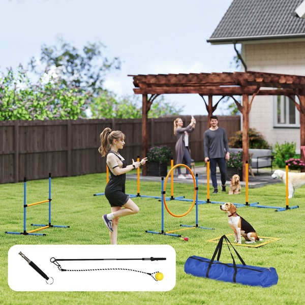 Pawhut Agility Set Hunde 7-Teilig Agility-AusrüStung FüR Hundetraining Spiele-image