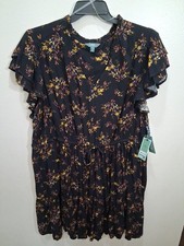 Womens Plus Size 3X 24W-26W Terra And Sky Flutter Sleeve Mini Dress NWT