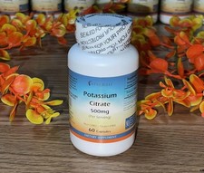 Sunlight Potassium Citrate 500mg 60 Capsules   Sealed Bottle   Fresh Stock
