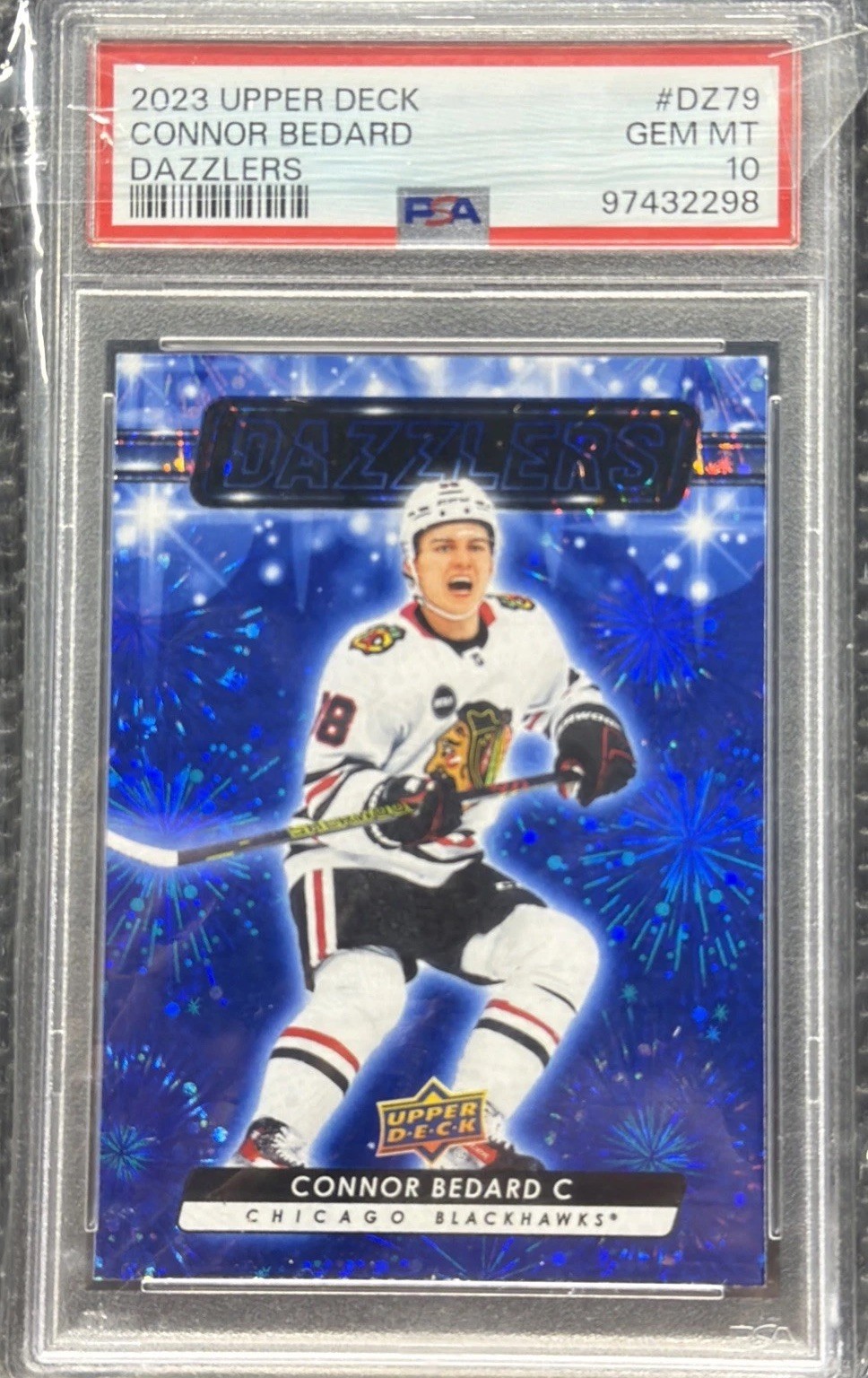 2023 Upper Deck Dazzlers (Blue) #DZ79 Connor Bedard Chicago Blackhawks PSA 10