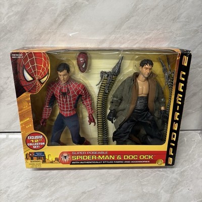2004 Toy Biz Spiderman 2 12'' Super Poseable Spiderman & Dock Ock Collector Set