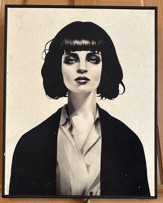 Eyes On Walls  Mrs. Mia Wallace'' Ruben Ireland 12  Art Block Print Pulp Fiction