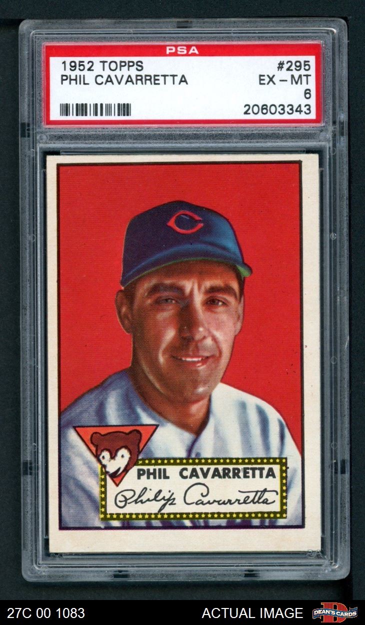 1952 Topps #295 Phil Cavarretta Cubs SHORT-PRINT PSA 6 - EX/MT