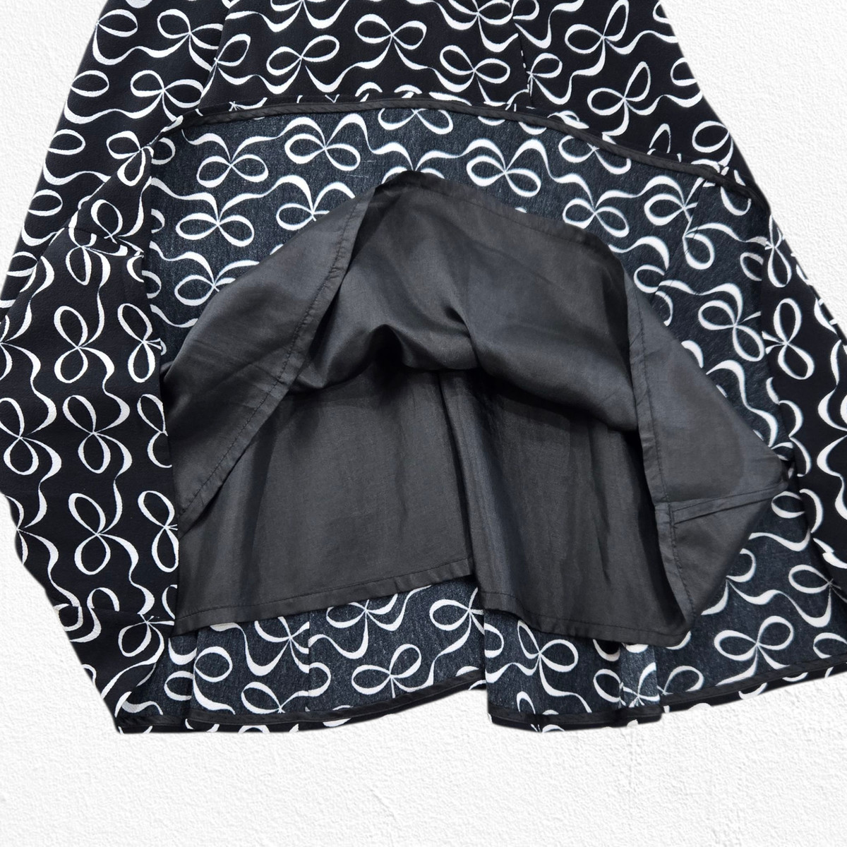 Kate Spade Mackenna Black White Bow Print Dress Size 0 Sleeveless A-Line Dress View 5