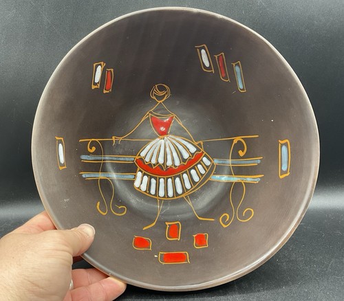 DE COLECCIÓN CERÁMICA ITALIANA DISEÑO MCM CON CESTA DE MIMBRE ENVOLVENTE FIRMADA - Imagen 4 de 8