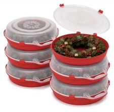 BNIB  QTY: 6  Homz 24  Holiday Wreath Boxes  Durable/Lightweight/Stackable
