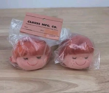 Two Plastic Doll Heads Clauss Mgf. Co Vintage