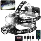 2PACK 1200000LM LED Headlamp Rechargeable Super Bright Zoom Head Torch Headlight