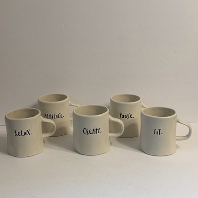 Rae Dunn Artisan Collection Coffee Mug Tea Hot Chocolate Magenta 16oz Lot Of 5