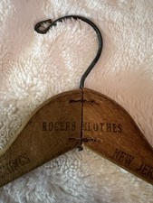Rogers Clothes Patterson  Passaic NJ Hollywood Regency MCM Wood Coat Hanger