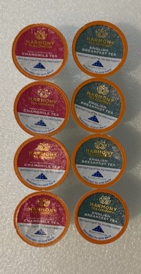 8 Harmony Tea Company Chamomile English Breakfast Folds Of Honor K-Pods Keurig