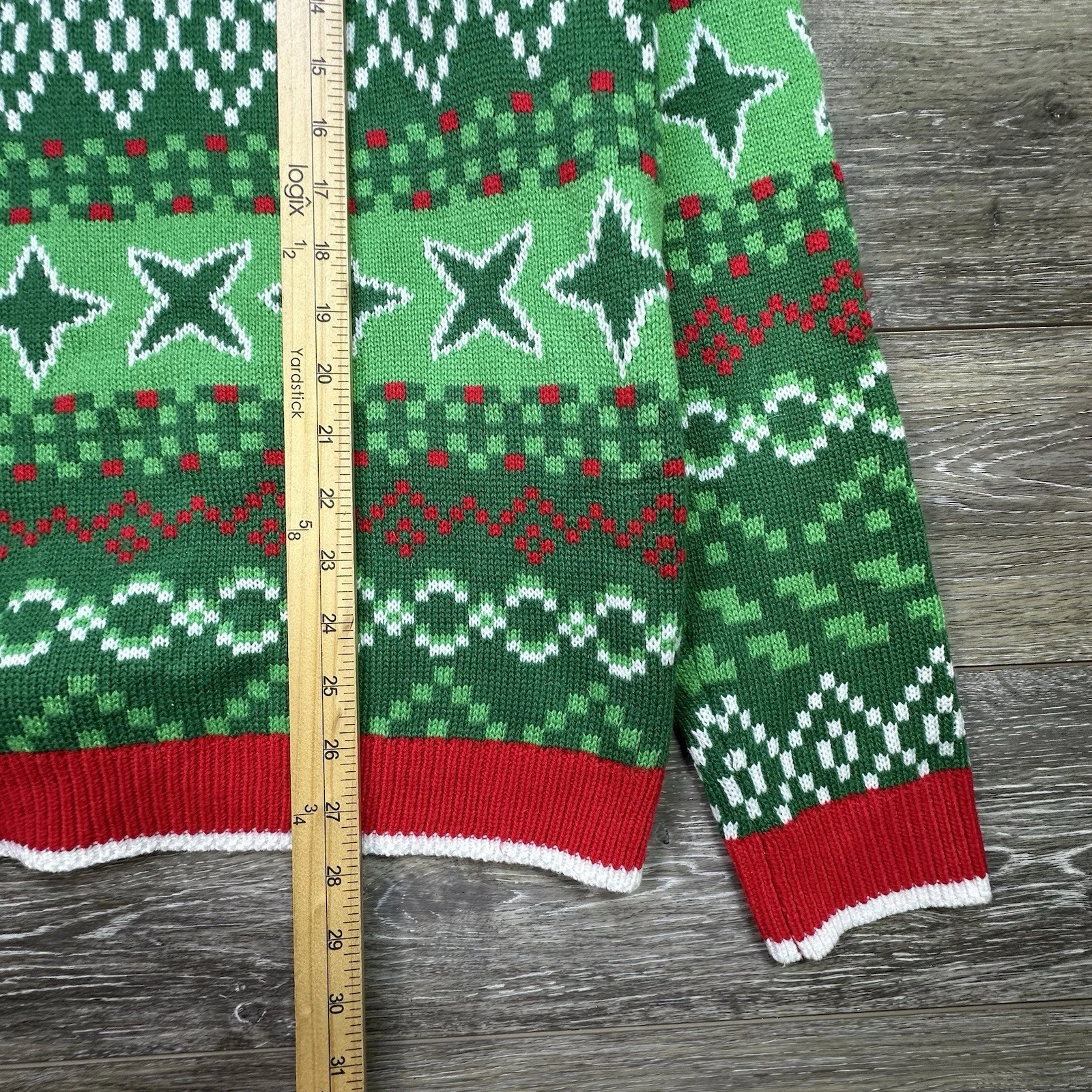 Ugly Christmas Sweater COW Antlers & Bell Holly Holiday Time Size Small (34-36)