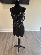 Fashion Nova Your Favorite Night Liquid Vinyl Babydoll Dress