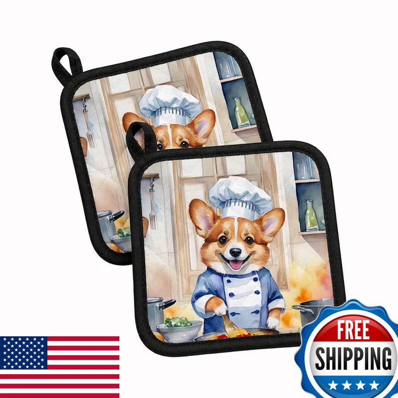 Caroline's Treasures Corgi The Chef Pot Holders - Thumbnail 3
