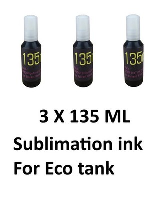 3 x 135 ml Sublimation ink for  Printer Eco Tank 2803 2800 2720 F170 502 522