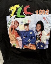 TLC 1992 Cross Colours T-Shirt Black Small Artist T Boz Left Eye Chili Hip