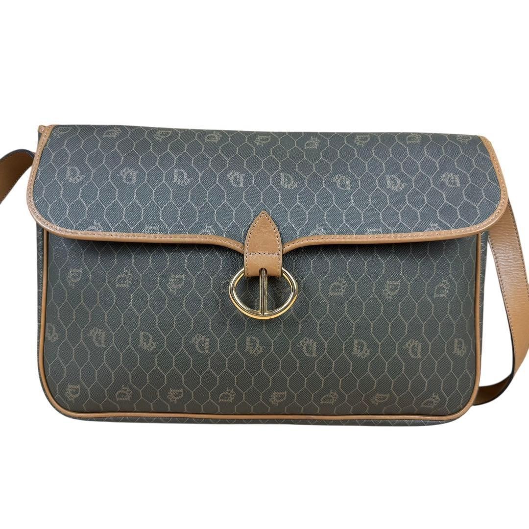 Christian Dior Shoulder Bag Honeycomb Khaki PVC Leather  Authentic thumbnail 3