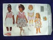 UNCUT BUTTERICK #3863 GIRLS  SZ 2-3-4 DRESS  SEWING PATTERN