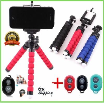 Portable Phone Tripod TriFlex Stand Mount + Bluetooth Remote For iPhone Android