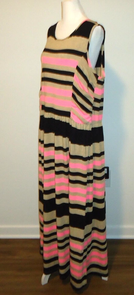 Maxi vestido a rayas para mujer Xhilarition talla 1/2X Foto 4 de 4