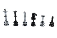 Complete Metal Chess Set 3.15  Pieces are Segmented and Screw Together