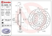 2X Brembo 09.A200.1X Bremsscheibe