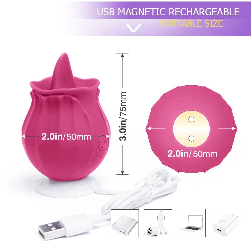 Rose Licking Vibrator Clit Sucker Dildo Women G-Spot Massager Sex Toys for  Women
