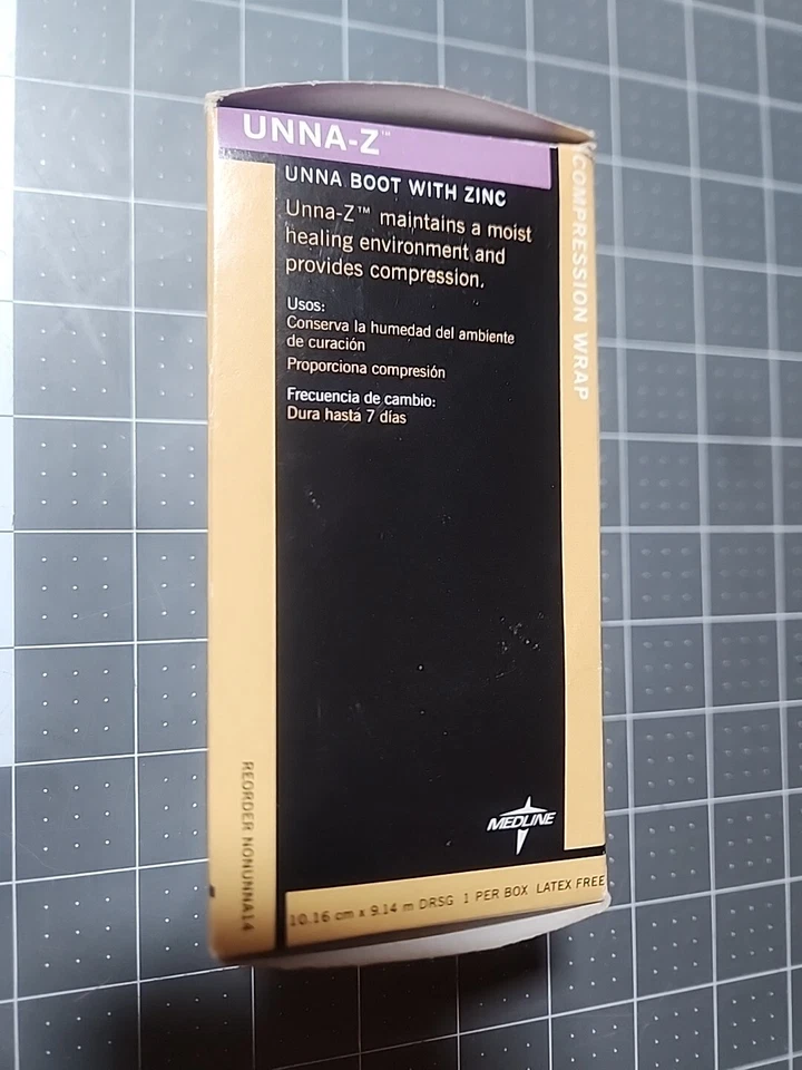 Medline Unna-Z Zinc Paste Bandage 4"x10 yds Compression Wrap Wound Care - Image 3 of 4