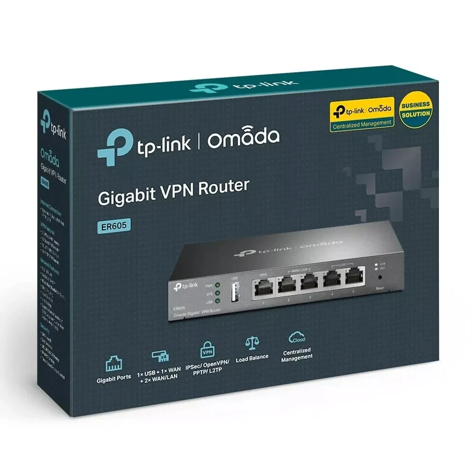 TP-Link ER605 v2 | Omada 5-Port Gigabit Multi-WAN VPN Router | 3 Config WAN/LANs - Image 3 of 4