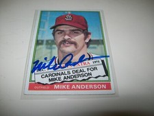 1976 TOPPS TRADED MIKE ANDERSON AUTOGRAPH SIGNED AUTO #527T ST. LOUIS CARDINALS