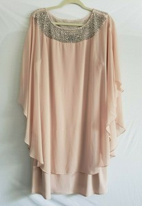 chiffon cape overlay dress