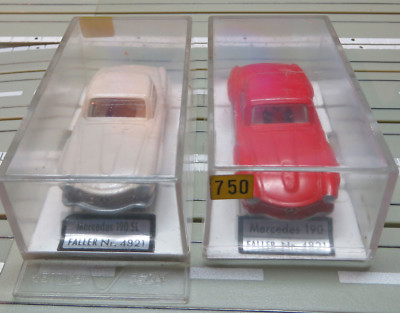 Faller Ams 4821 2 X Mercedes 190 Sl With Block Engine Boxed, 60er Years #EBS787