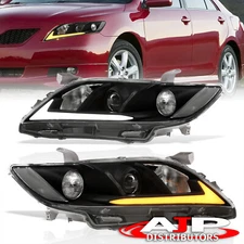 Black OE Style Head Lights Lamps w/ LED DRL Signal For 2007-2009 Toyota Camry