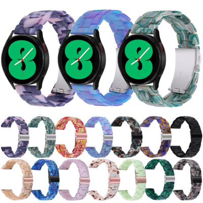 For Samsung Watch 4/4 Classic 5/5 Pro Resin Stainless Steel Watch Strap Band