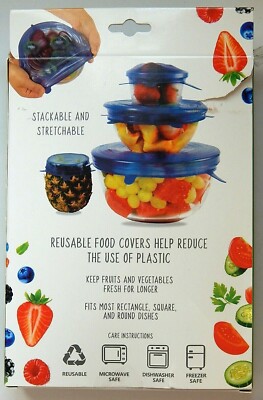 EVRIHOLDER STRETCHABLE SILICONE FOOD COVERS 12 PIECES ECO FRIENDLY