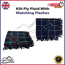Premium Highland Scottish Kilt Fly Plaids With FREE Flashes 48"X48" Acrylic Wool