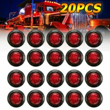 20x 34 12v Marker Lights Led Bullet Amber Red Truck Trailer Rv Round Side Lamp