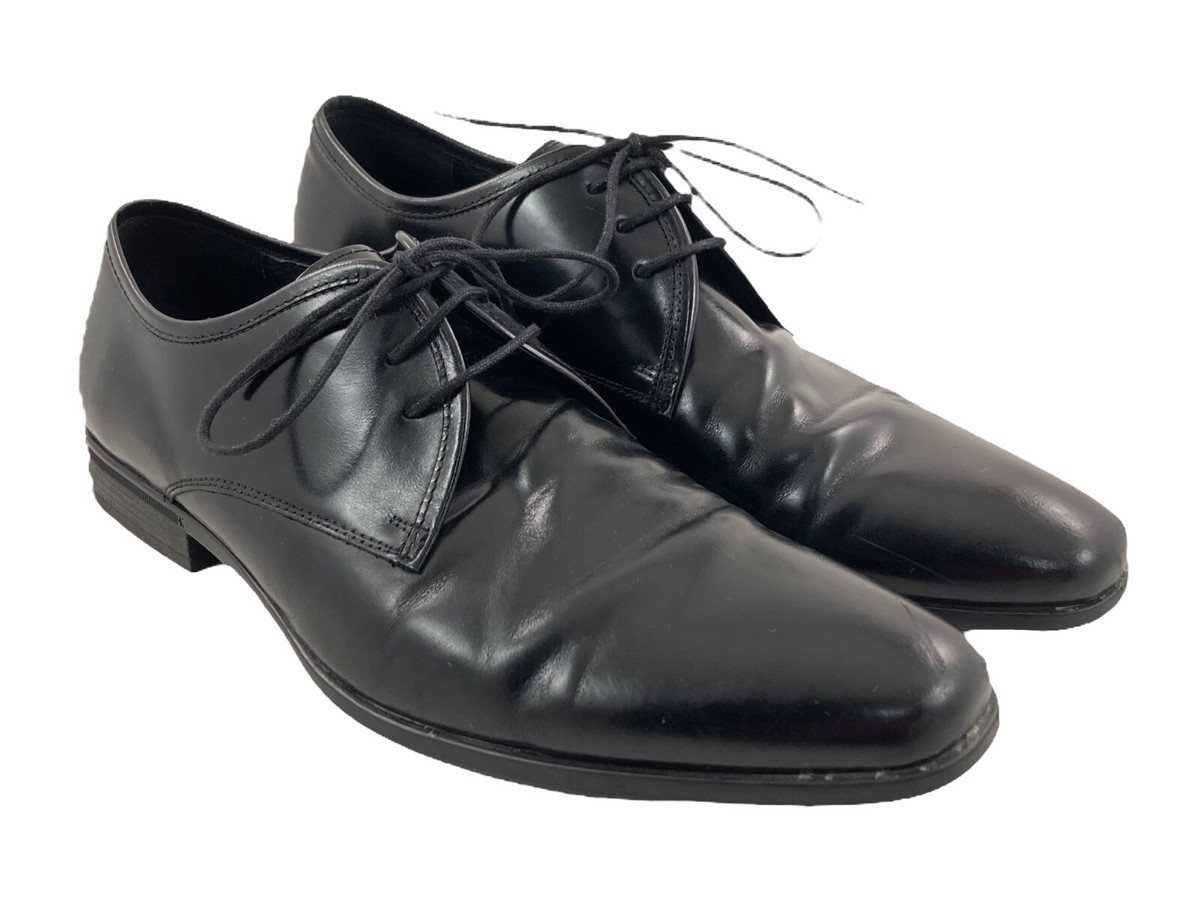 Authentic Aldo Size 13 Dress Shoes Wingtip Oxford Black Leather Lace-Up  Wedding
