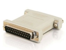 DB25 25-Pin Male/Male Null Modem Adapter Beige 