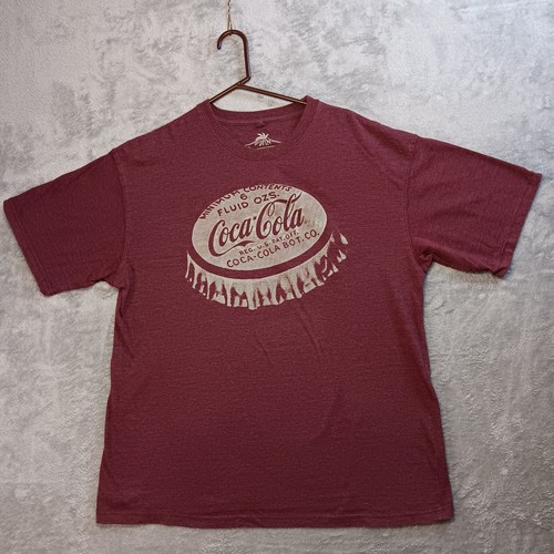 Newport Blue Coca-Cola Bottle Cap Graphic T Shirt Burgandy Size 2XL