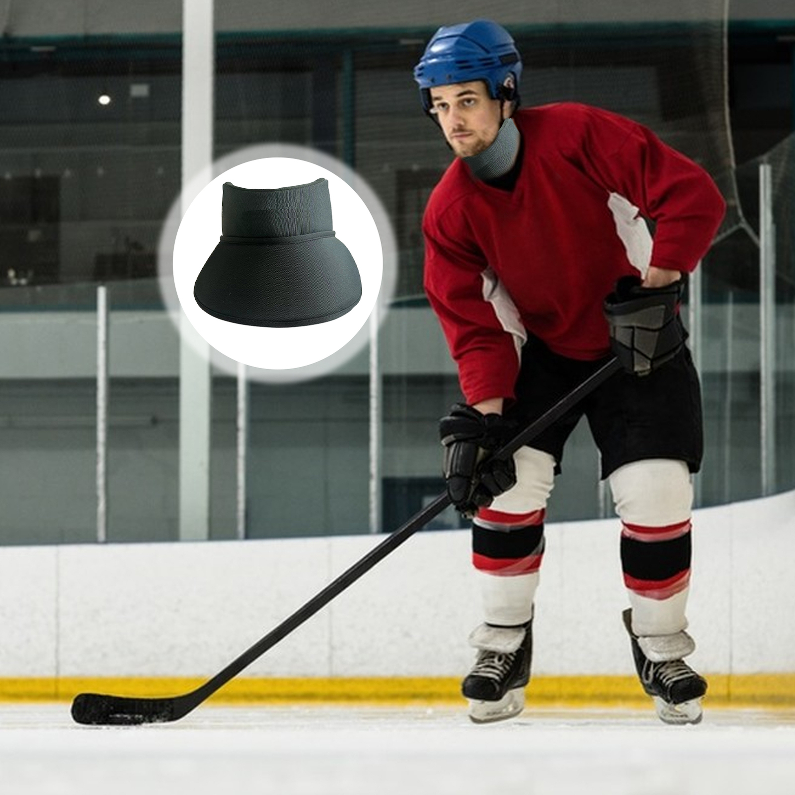 Ice Hockey Neck Guard Reinforced Protection Helps Avoid Knock Injuries