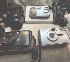 Four Old Cameras Nikon Yashica Kodak Kodak Untested Check Pictures
