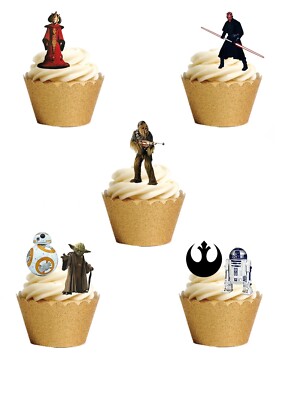 Kuchenaufleger Star Wars Charaktere 21 Stand Up Essbar Waffel Papier Dekorationen