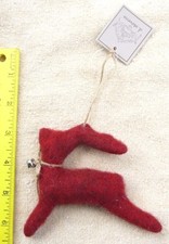 Red felt reindeer Christmas ornament 5 inch New