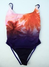 Victoria's Secret PINK Palm Print Graphic One Piece Swim Cheeky High Leg NWT