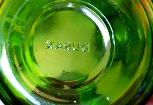 8pc set DURAX Emerald Green Glass cups and bowls Vintage - Picture 4 of 4
