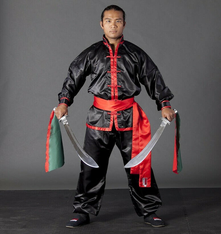 KIMONO WUSHU KUNG FU IN RASO DIVISA WING CHUN UNIFORME ARTI MARZIALI CINESI