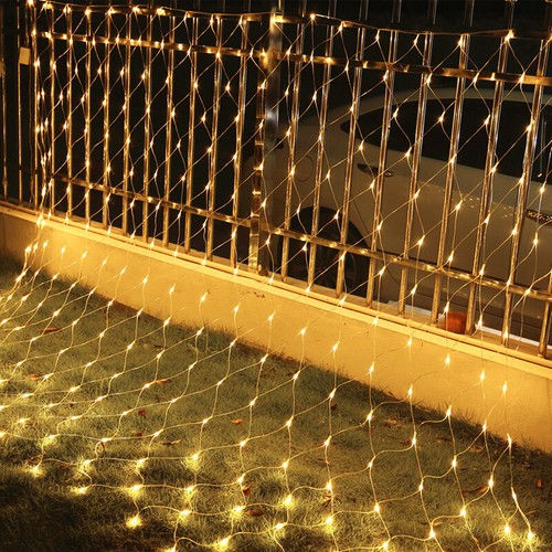 LED Lichternetz Lichtervorhang Lichterkette Außen Party Weihnachtsdeko 8 Modi - Bild 7 von 15